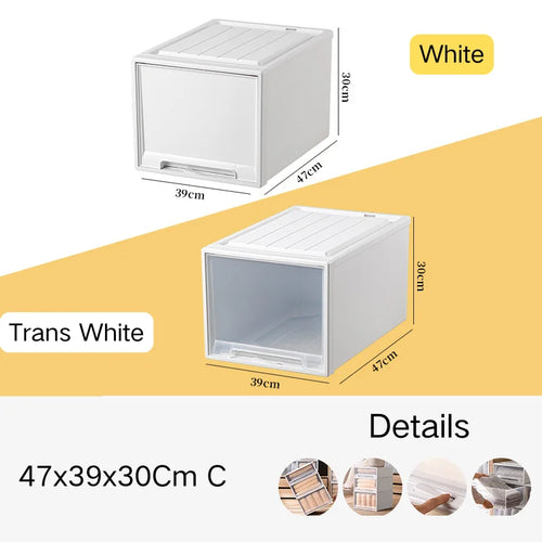 tiroirs empilables en plastique transparent pour rangement pratique - vue 30 sur 48
