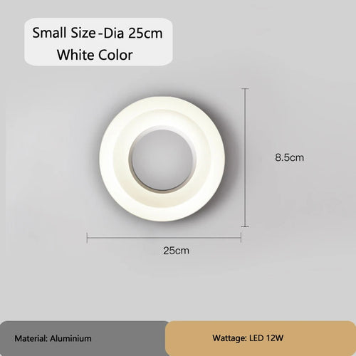 Modern Round Wall Lamps for Bedroom Bedside Living Room Wall Light Decorative Illuminaire 25cm 40cm 60cm Bar Stair Night Lamps - vue 14 sur 13