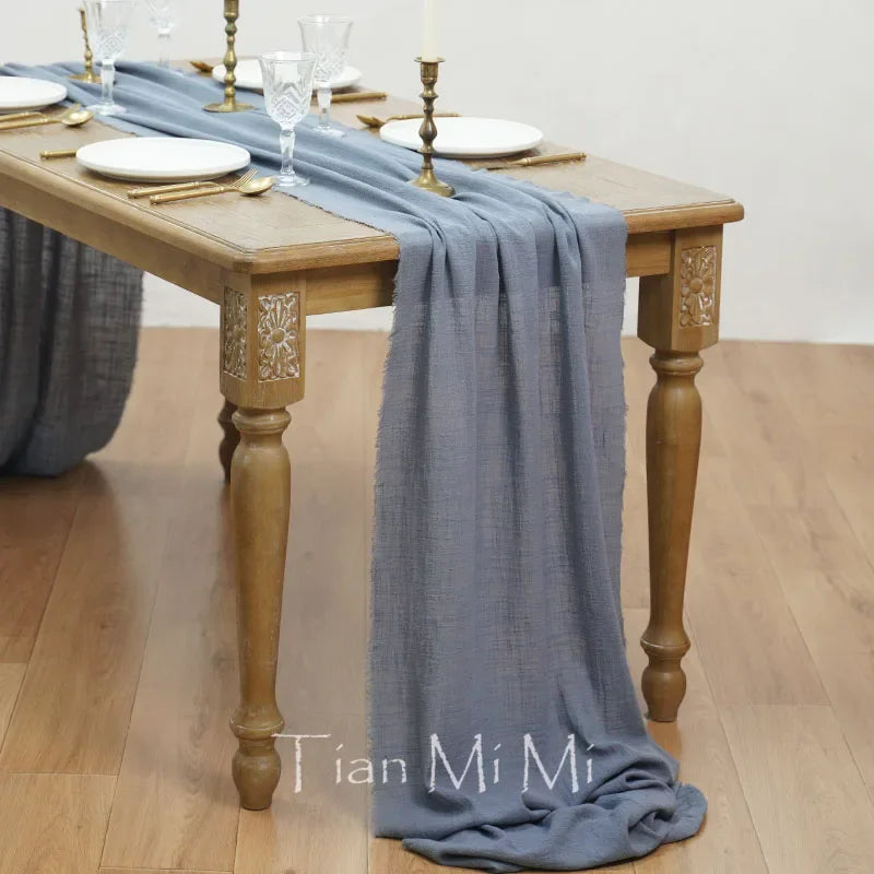 Chemin de table coton gaze rétro décoration mariage