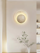 Bedroom Bedside Led Wall Lamp Sconce Light with Cave Stone and Glass