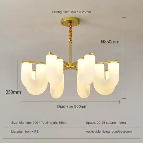 suspension led design nordique moderne en fer pour intérieur - vue 9 sur 10