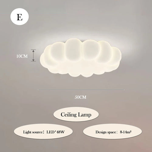 lustre moderne nuages romantique pour chambre enfant décoration intérieur - vue 12 sur 12