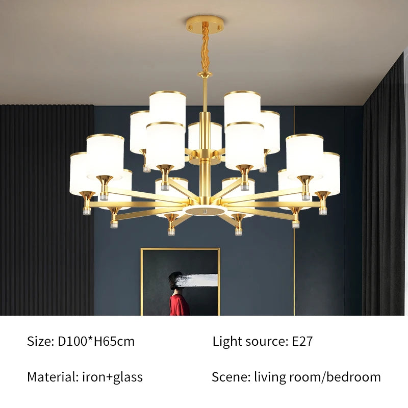 lustre nordique 15 têtes design moderne luxe pour intérieur lumineux - vue 16 sur 16