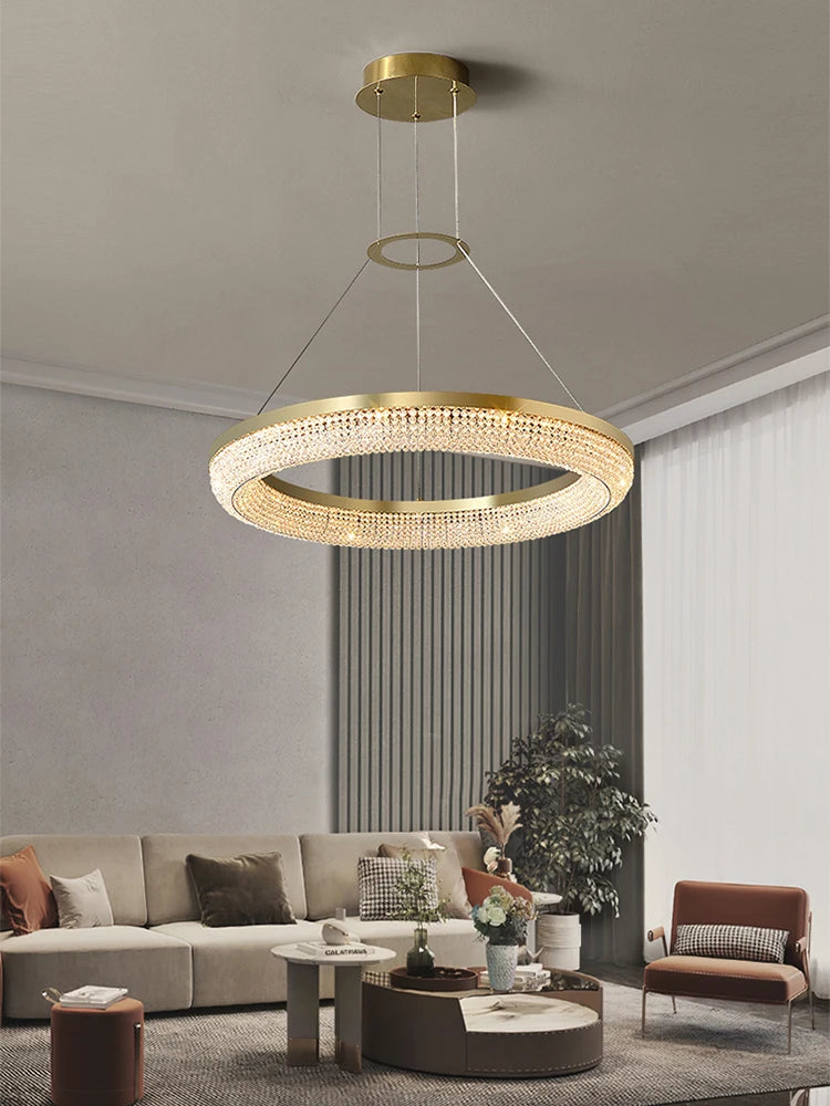 lustre de luxe led rond design moderne 	 pour intérieur - vue 2 sur 21