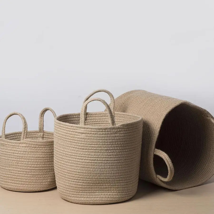 panier en osier tissé à la main pour rangement pliable et jouets - vue 4 sur 8