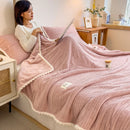 plaid polaire doux couvre lit salon chambre uni