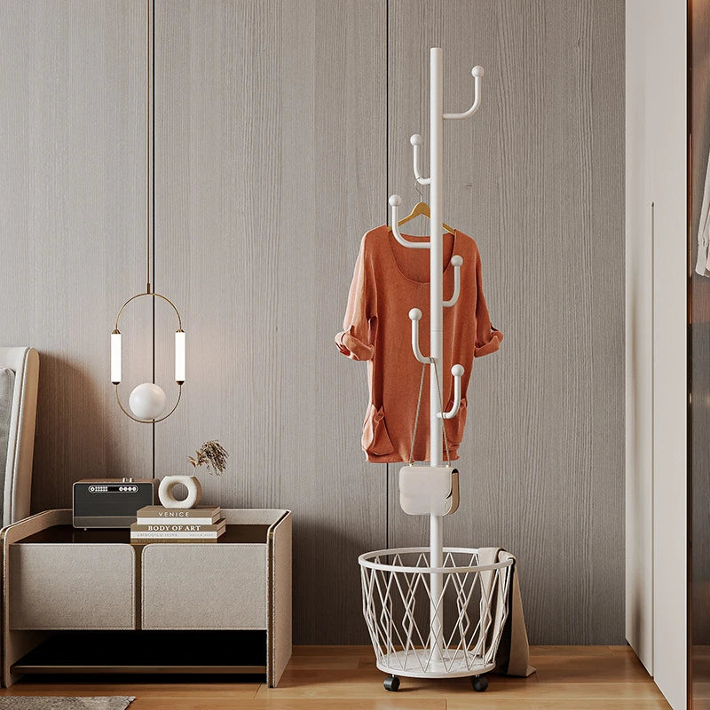 cintre à vêtements moderne avec étagère mobile à roulettes - vue 2 sur 12