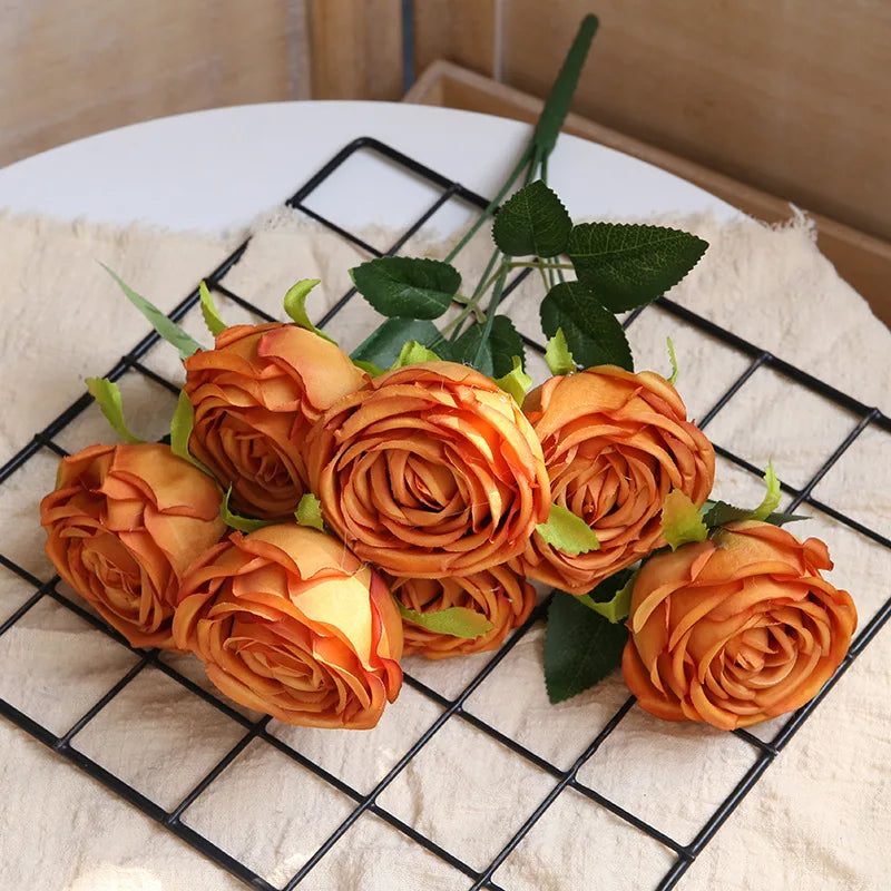 bouquet de roses artificielles en soie pour décoration élégante