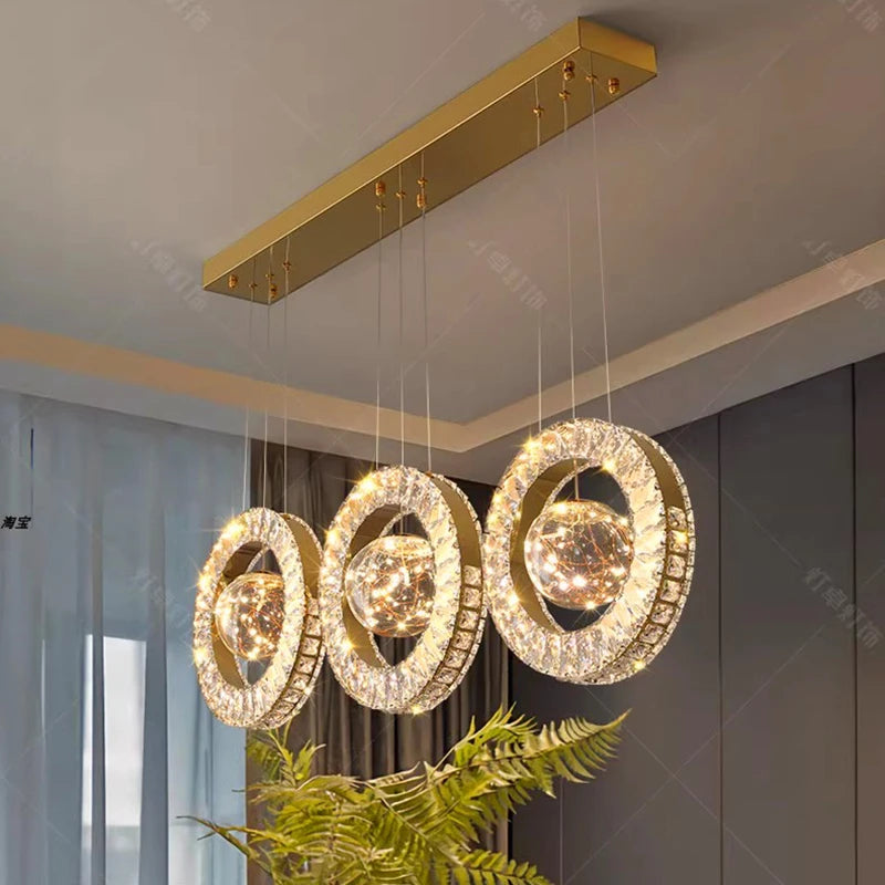 home decorationPendant lights, luxury crystal living room chandelier, dining room Pendant lamp, ceiling light, indoor lighting - vue 5 sur 6