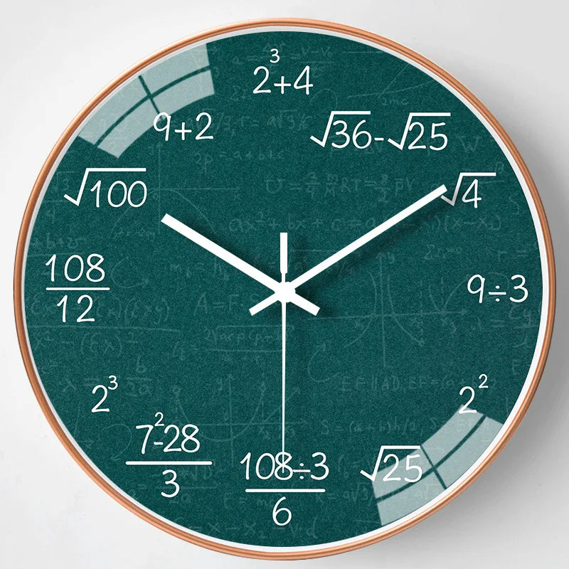 horloge murale mathématiques tableau noir décoration scolaire enfants - vue 9 sur 11