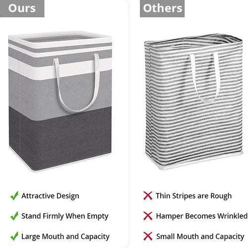 lot de 2 paniers à linge pliables et imperméables pour rangement - vue 10 sur 10