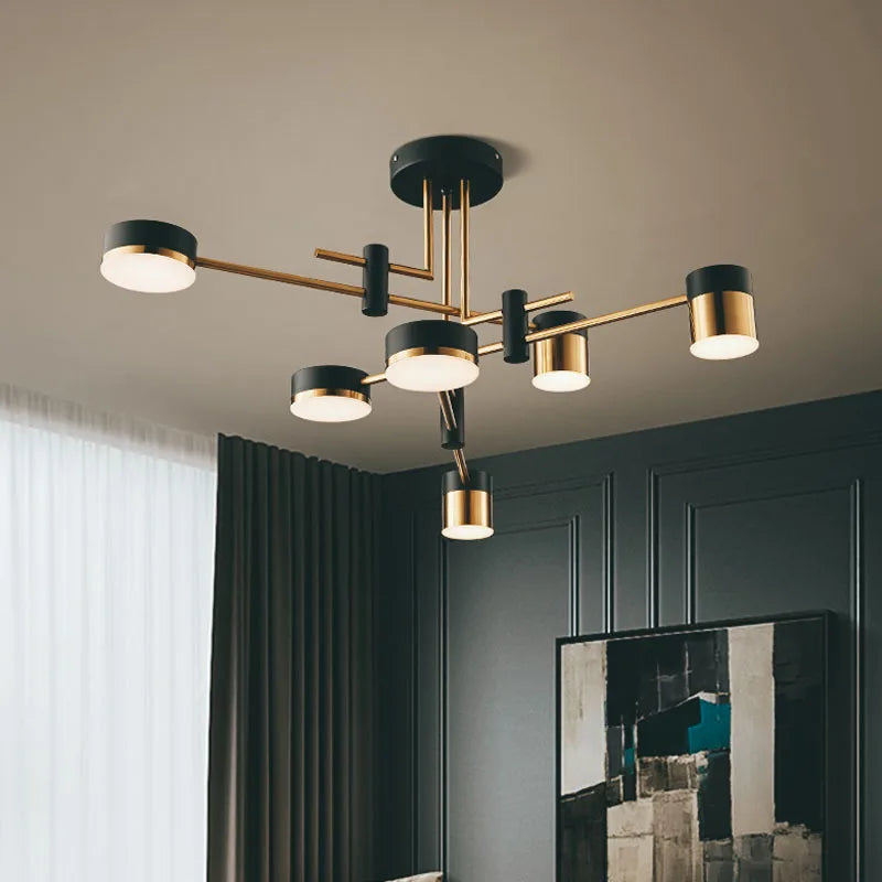 2024 LED Chandelier Lighting Modern Living Room Kitchen Decoration Indoor Metal Hanging Light Fixtures For Drawing Room - vue 1 sur 12