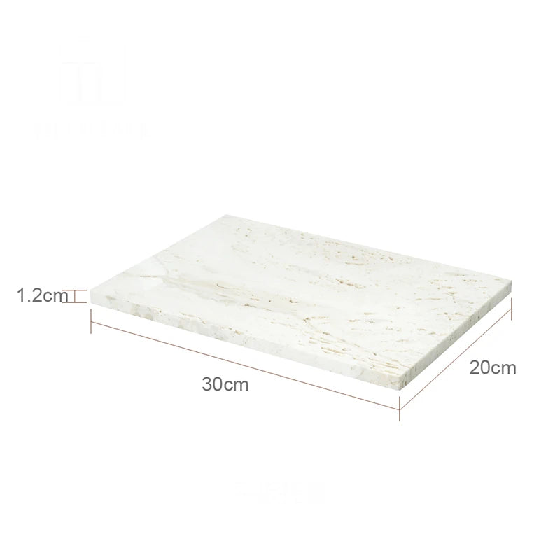 ensemble daccessoires en travertin beige pour salle de bain - vue 13 sur 20