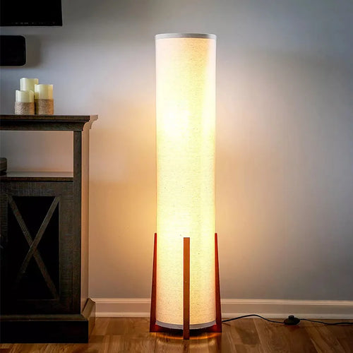 Nordique moderne Zen lampadaires support en bois massif Uminaires salon chambre chevet télécommande lumières sur pied décor à la maison - vue 3 sur 8
