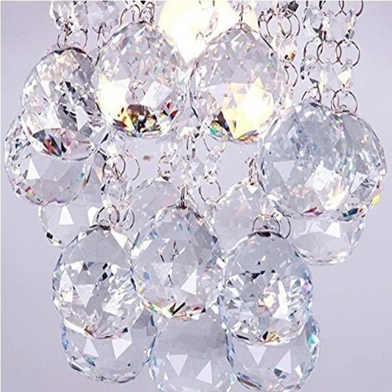 lustre moderne led boule de cristal luminaire suspension plafonnier - vue 3 sur 6