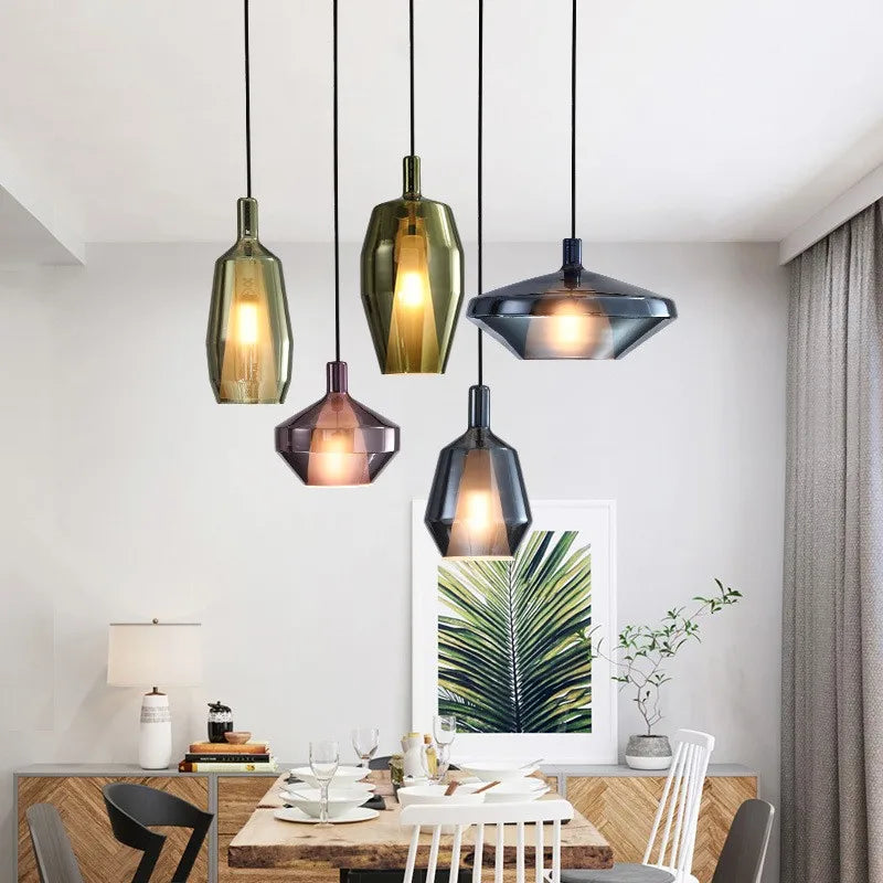 suspension en verre nordique créative pour intérieur moderne - vue 2 sur 13