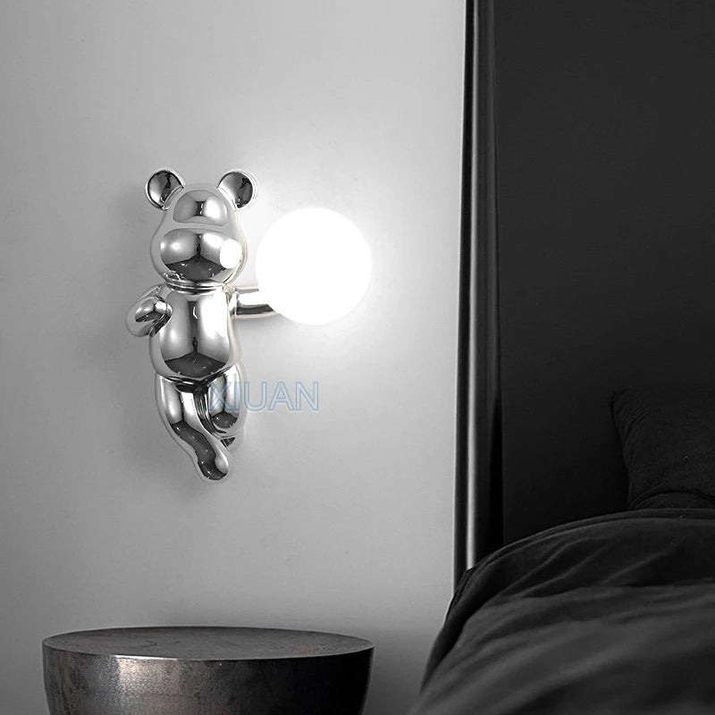 applique murale ours en résine et verre pour enfant - vue 5 sur 18