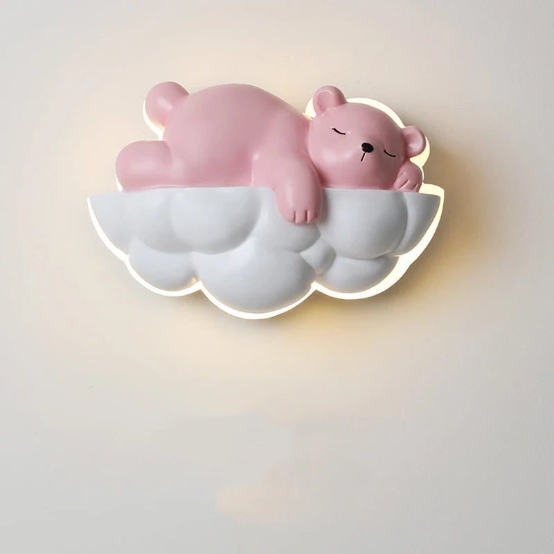 applique murale ours polaire lumineuse pour enfants avec télécommande - vue 1 sur 9