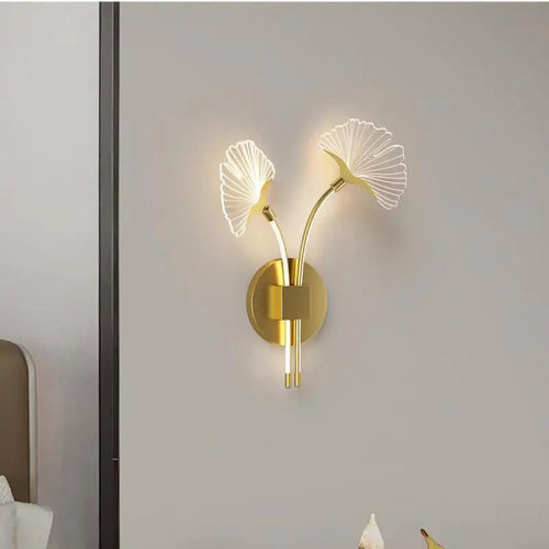 applique murale led en forme de feuille de ginkgo décorative - vue 7 sur 9