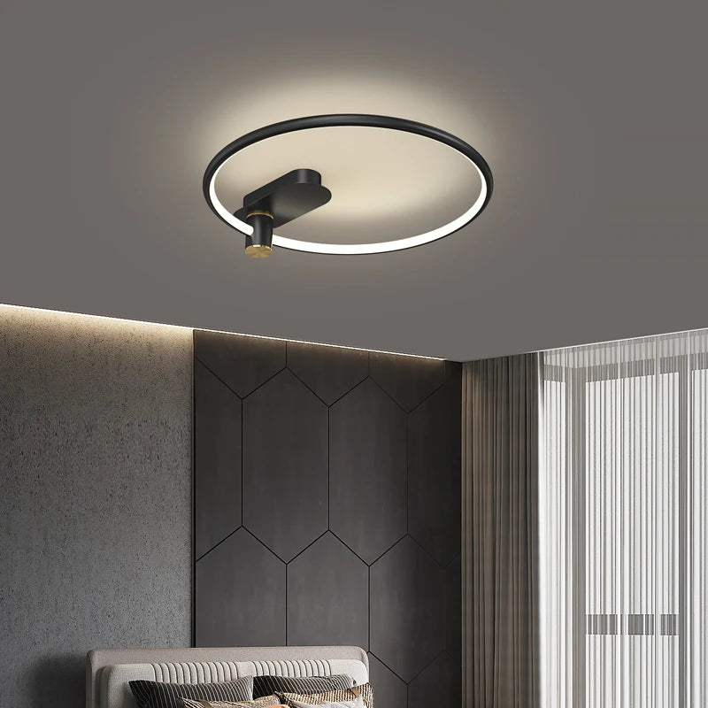 plafonnier circulaire led luxe style nordique pour intérieur décoratif - vue 6 sur 12