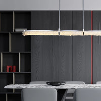 suspension moderne en acier inoxydable avec barre en cristal minimaliste