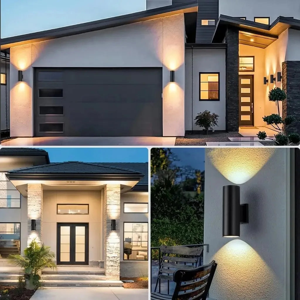applique murale moderne double tête éclairage extérieur étanche jardin - vue 3 sur 14