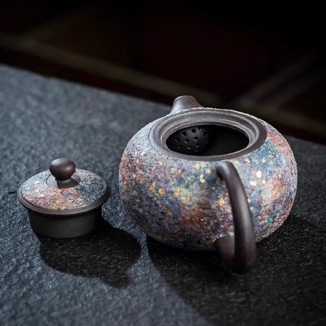 Théière xishi artisanale céramique style rétro chinois coffret - vue 2 sur 7