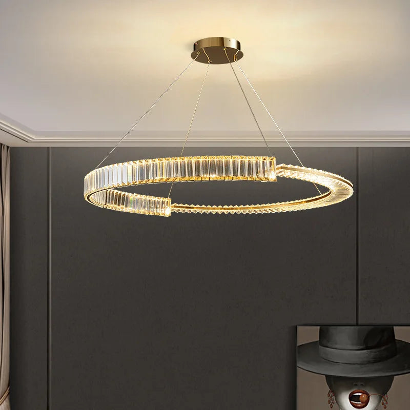 lustre moderne en cristal k9 design nordique pour décoration intérieure - vue 4 sur 12