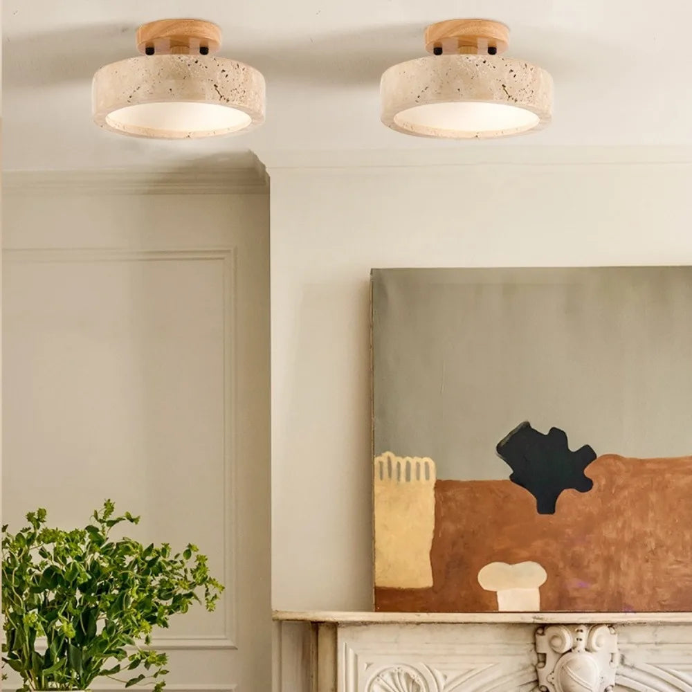 plafonnier en marbre wabi sabi pour décoration intérieure et extérieure - vue 2 sur 6