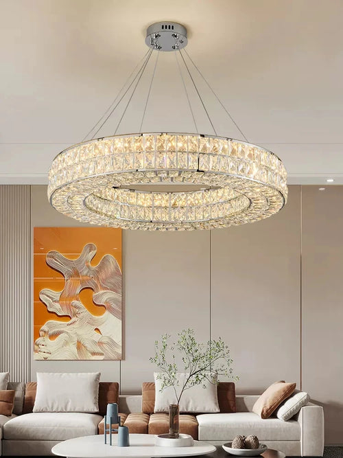 lustre en cristal moderne pour décoration intérieure de luxe - vue 7 sur 20