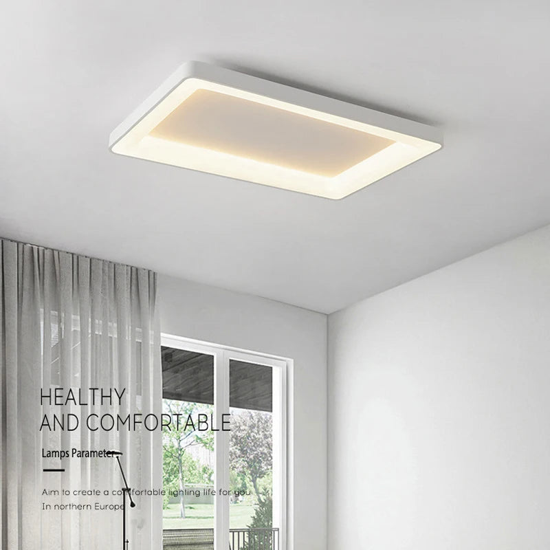 plafonnier led simple rectangulaire pour intérieur moderne - vue 5 sur 10