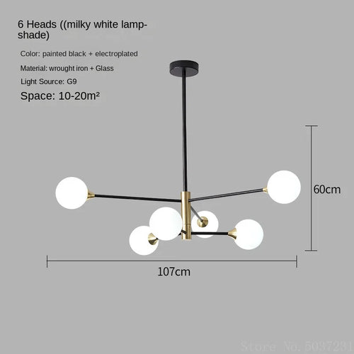 lustre moderne en forme de haricot avec éclairage led suspendu - vue 11 sur 16