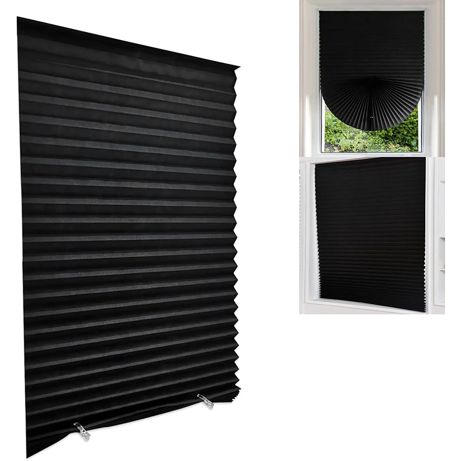 Store plissé occultant tissu pour fenêtre chambre cuisine - vue 9 sur 16