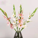 fleurs artificielles glaïeuls pour décoration de fête et bureau