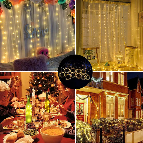 guirlande lumineuse led avec télécommande et 8 modes décoratifs - vue 6 sur 8
