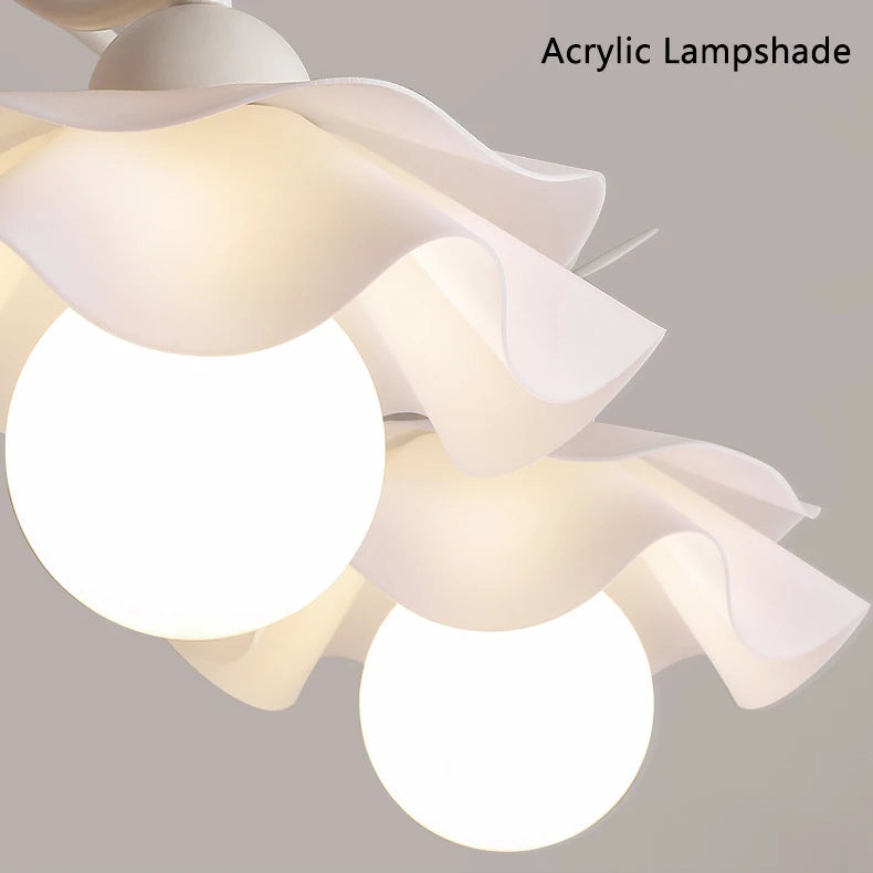lustre nordique à fleurs style crémeux pour diverses pièces - vue 5 sur 7