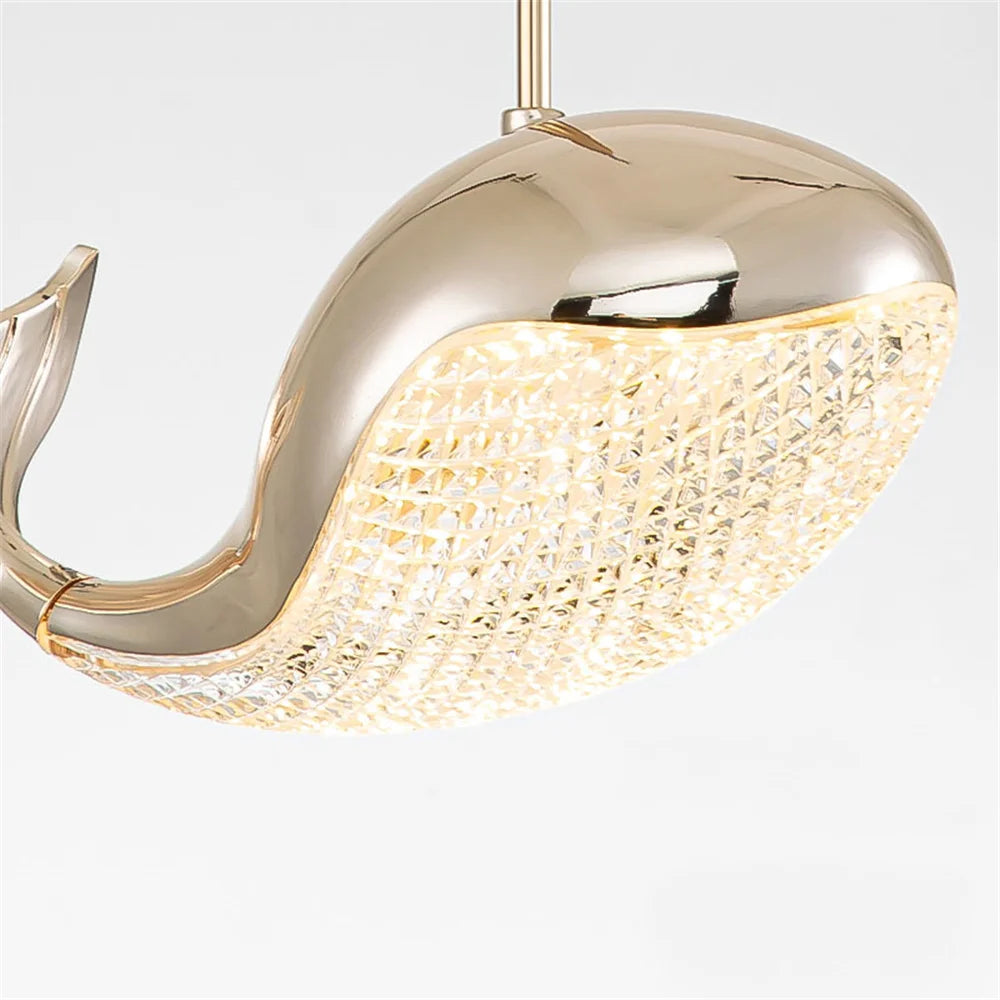 suspension led acrylique dauphin d'or pour enfants - vue 10 sur 10