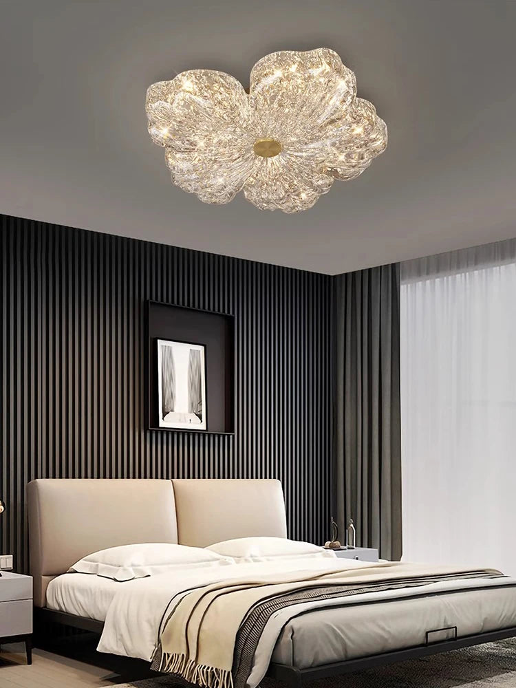 BOSSEN Scandinavian Dining Room Ceiling Pendant Light for Bedroom, Living Room Room Decoration, Gold Foil Resin Lamps and Light - vue 5 sur 15