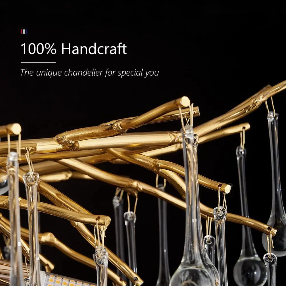 lustre moderne cristal goutte de pluie design élégant pour intérieur décoratif - vue 5 sur 15