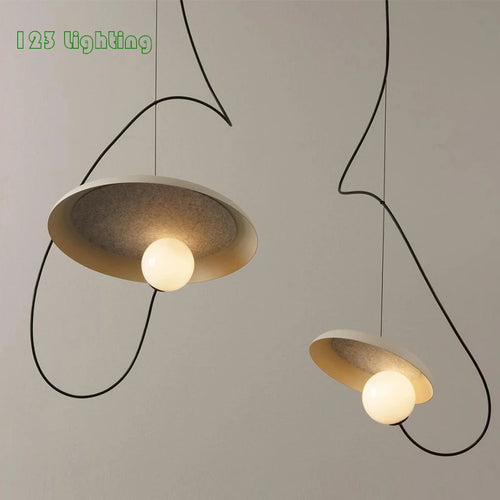 suspension led 3d design avec boule mobile et cordon ajustable - vue 2 sur 18