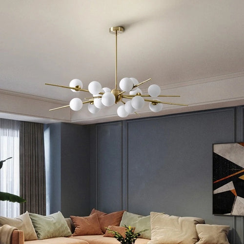 lampe moderne simple en cuivre décoration moléculaire nordique - vue 7 sur 10