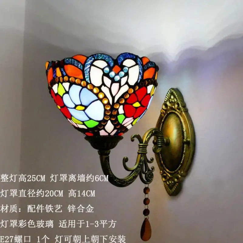 applique murale en verre méditerranéen style vintage éclairage LED - vue 6 sur 10