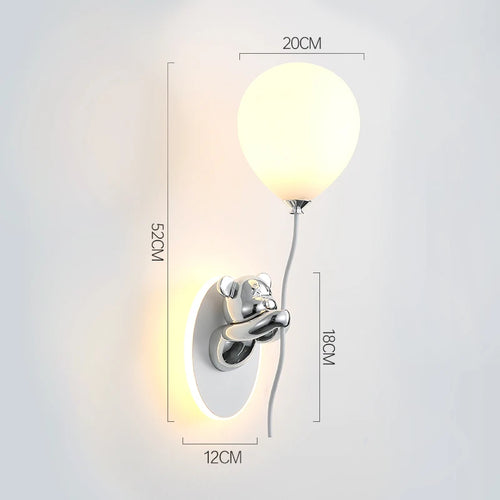 Creative and personalized cartoon children's room, bedroom, bedside wall lamp, artistic bear atmosphere wall light fixture - vue 12 sur 13