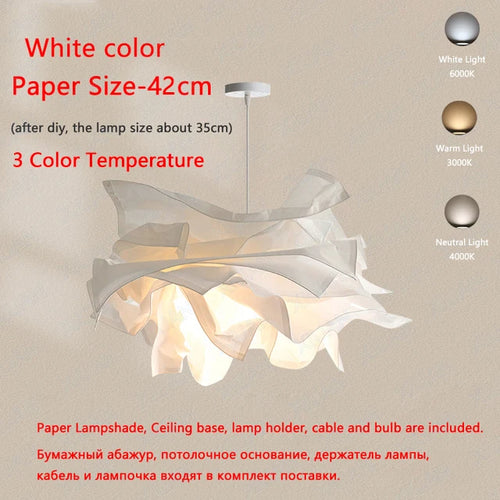 lustre minimaliste en papier led pour éclairage intérieur bricolage - vue 13 sur 12