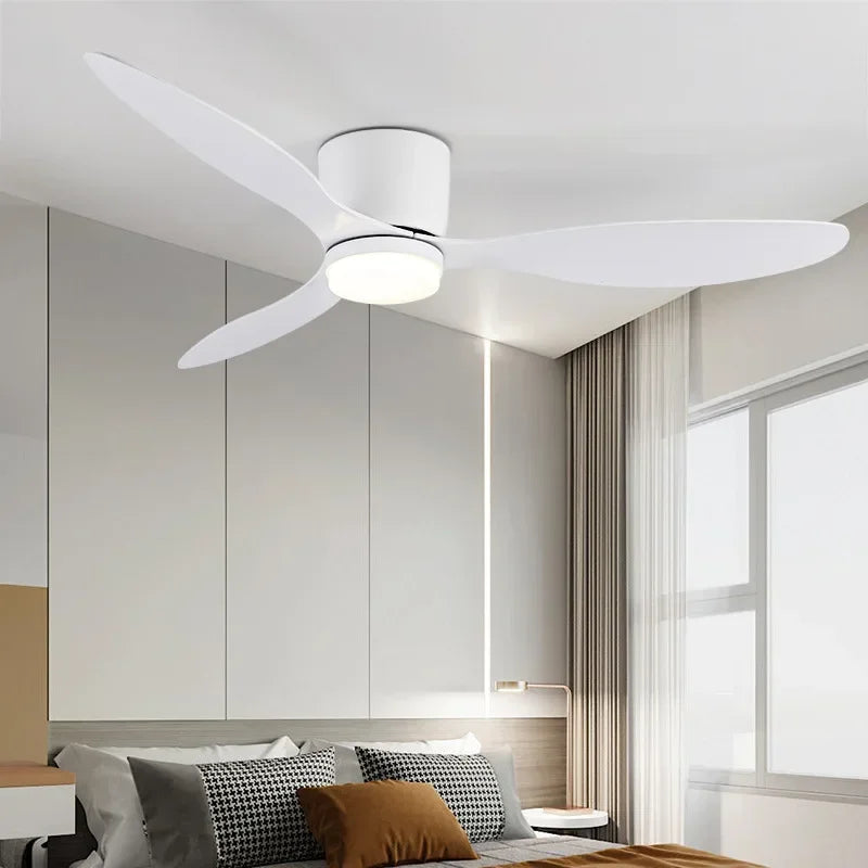 plafonnier ventilateur lumineux avec télécommande design nordique - vue 3 sur 11