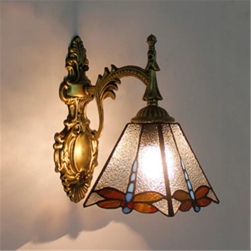 applique murale baroque en verre teinté à fleurs turques - vue 6 sur 18