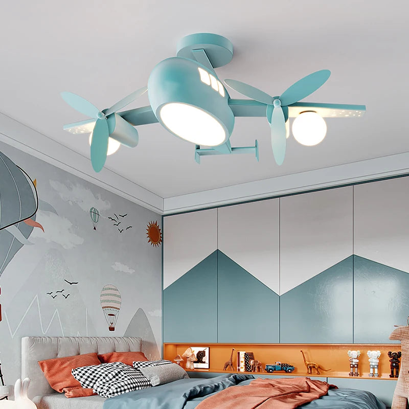 plafonnier moderne avec télécommande pour chambre d'enfant style nordique - vue 4 sur 10