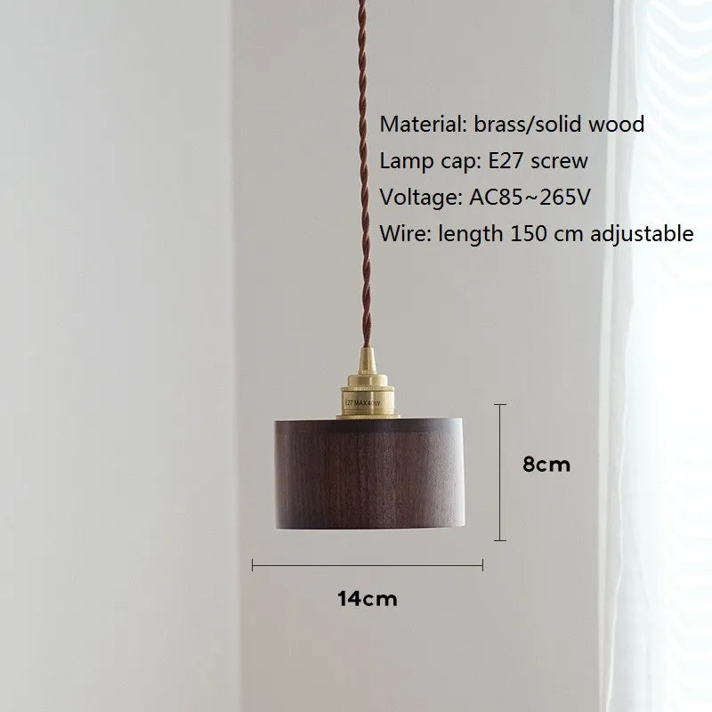 suspension en bois moderne nordique avec luminaire en laiton - vue 10 sur 10