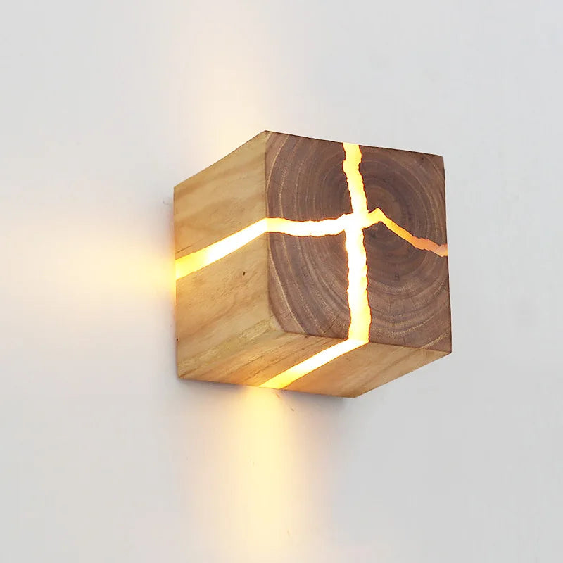 applique murale en bois massif au design nordique créatif - vue 2 sur 7