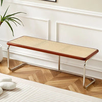 tabouret à chaussures en rotin nordique créatif et polyvalent